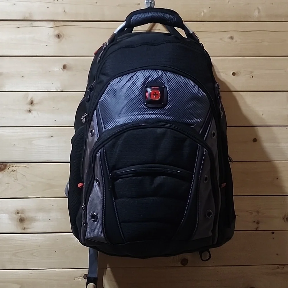 Wenger Synergy Laptop Backpack - Black/Gray Hiking or School Bag